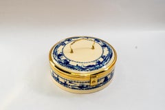 Boîte à pain Art Déco en céramique avec pièces en laiton vienne vers 1920