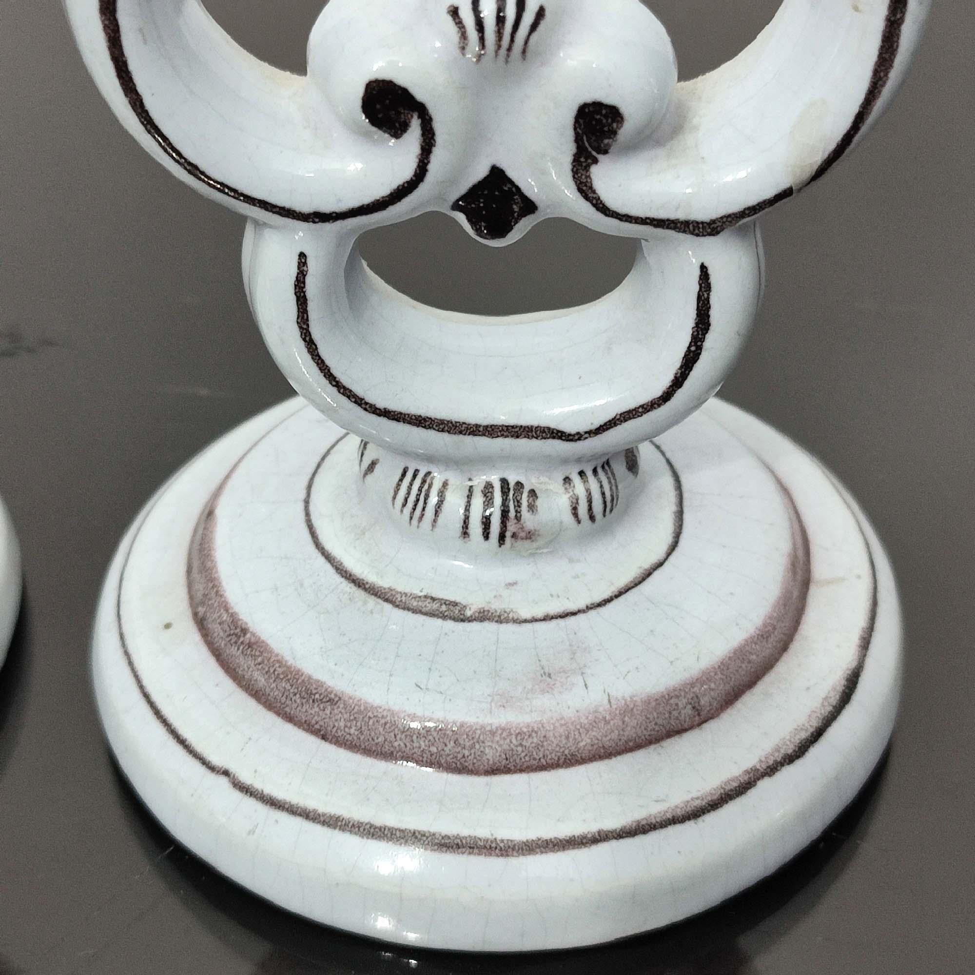 Art Deco Ceramic Candleholders Designed by Arthur Percy for Gefle, Sweden, 1920s For Sale 5