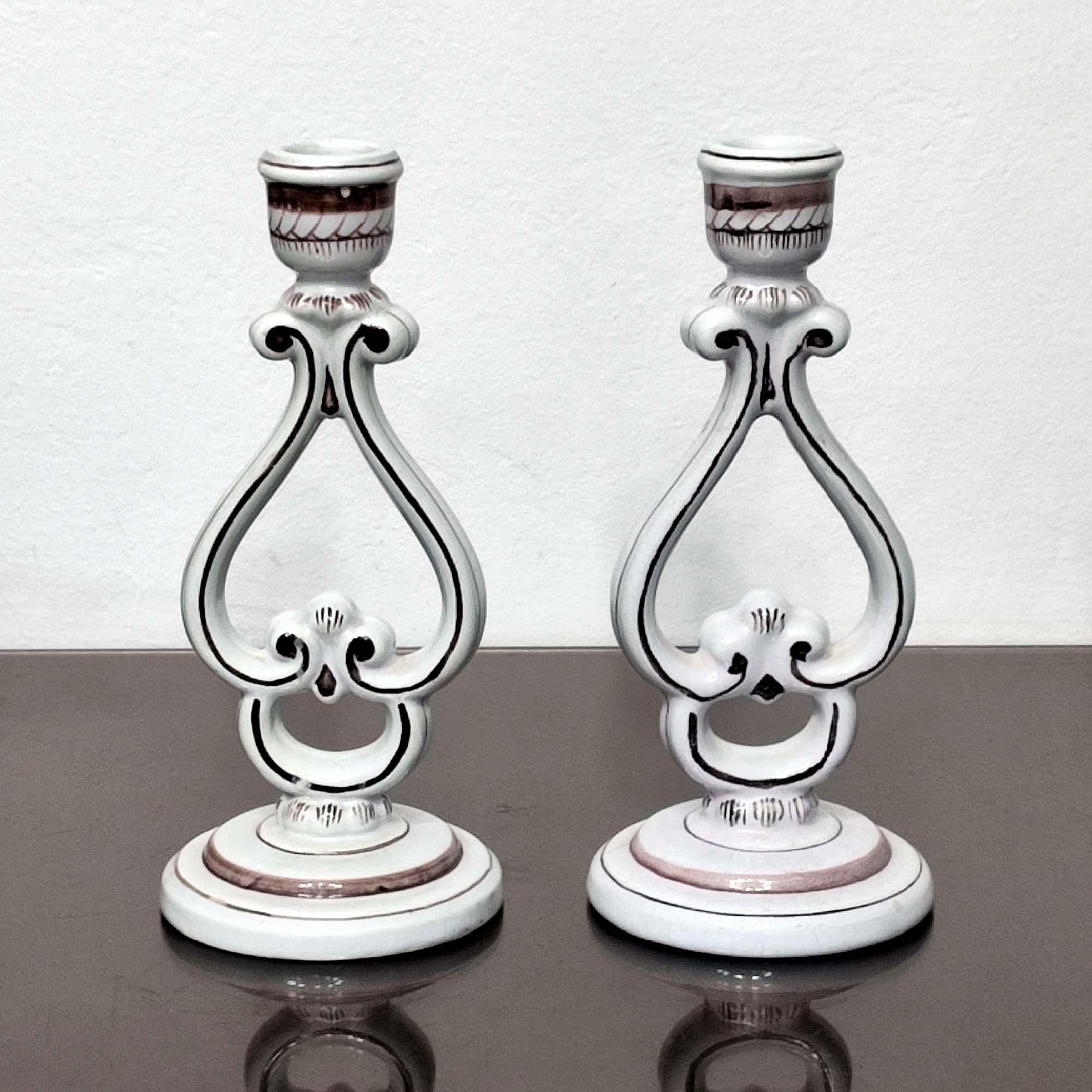 Art Deco Ceramic Candleholders Designed by Arthur Percy for Gefle, Sweden, 1920s For Sale 1