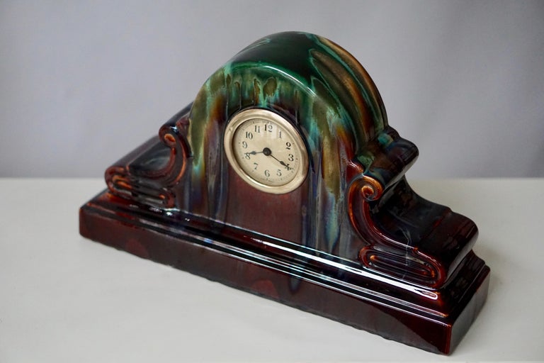 Art Deco Ceramic Clock For Sale at 1stDibs