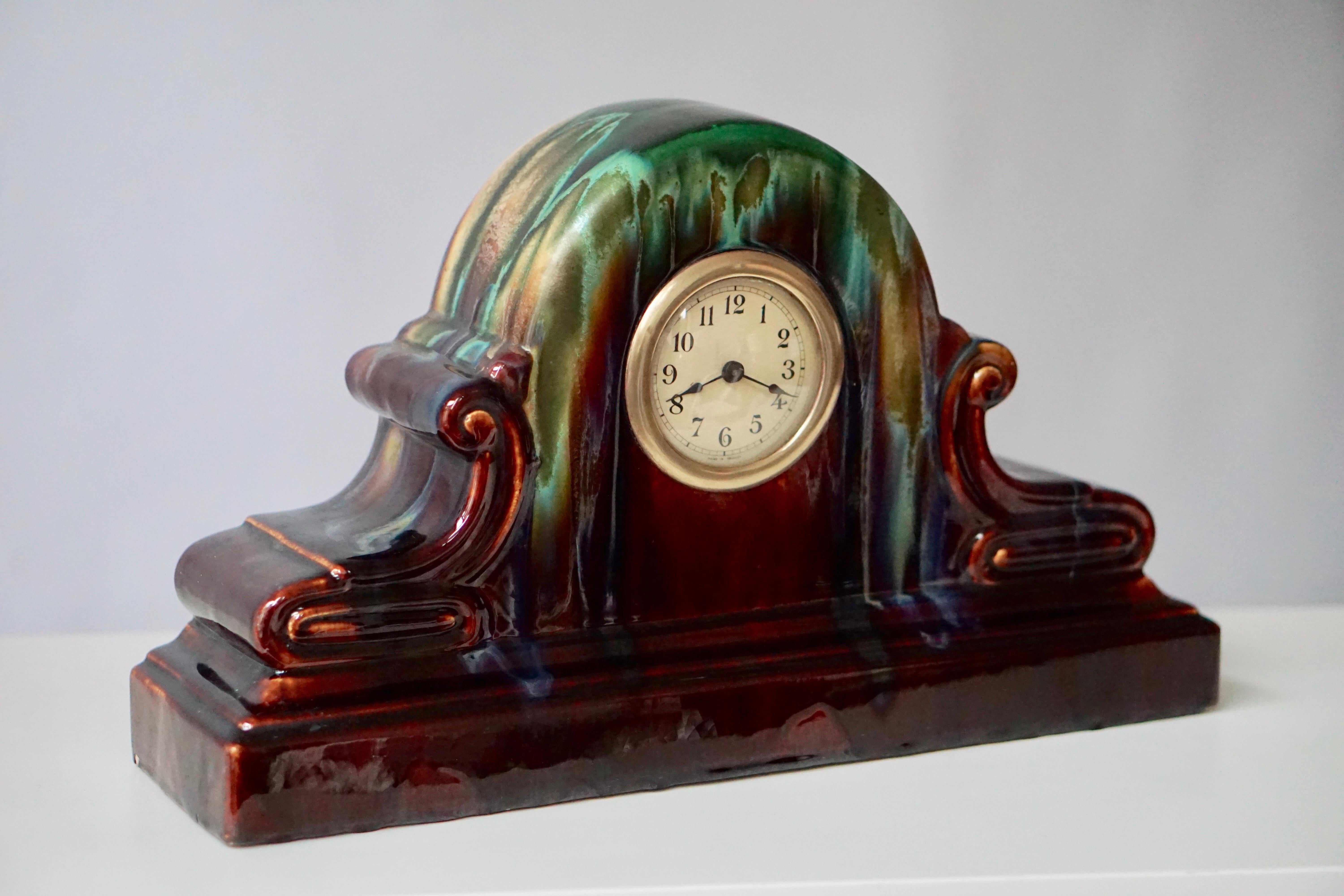 20th Century Art Deco Ceramic Clock