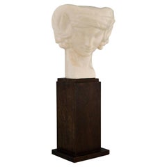 Art Deco Ceramic Craquelé Bust of a Faunby S. Foucault France 1925