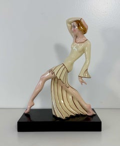Art Deco Ceramic Dancer by Josef Lorenzl for Royal Dux, Bohemia, circa 1925
