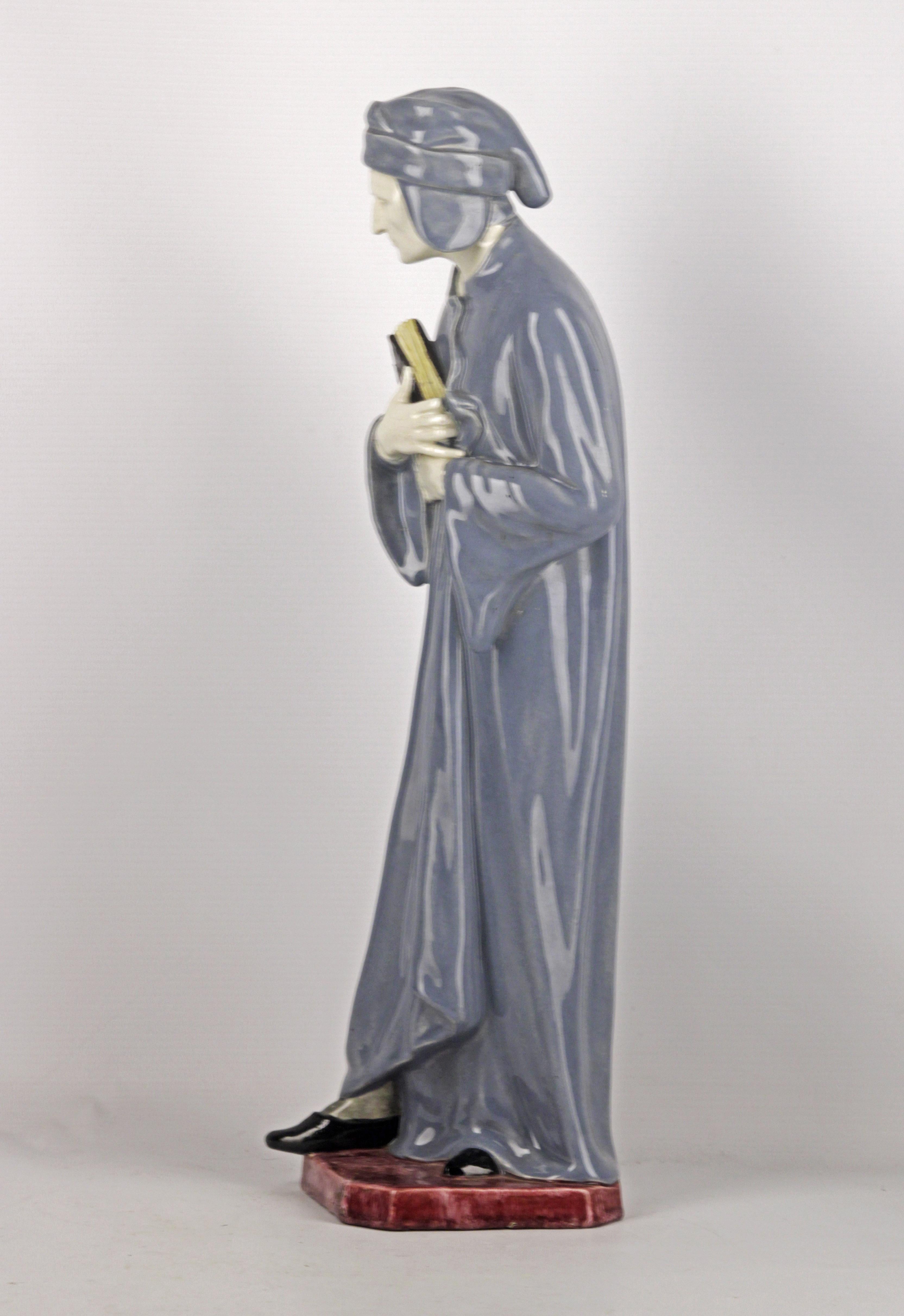 Autrichien Figurine en céramique Art Déco Dante Alighieri par Wiener Keramik Werkstätte