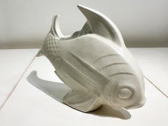 Art Deco Ceramic Fish Sculpture, French, 1930, attributed to LEJAN