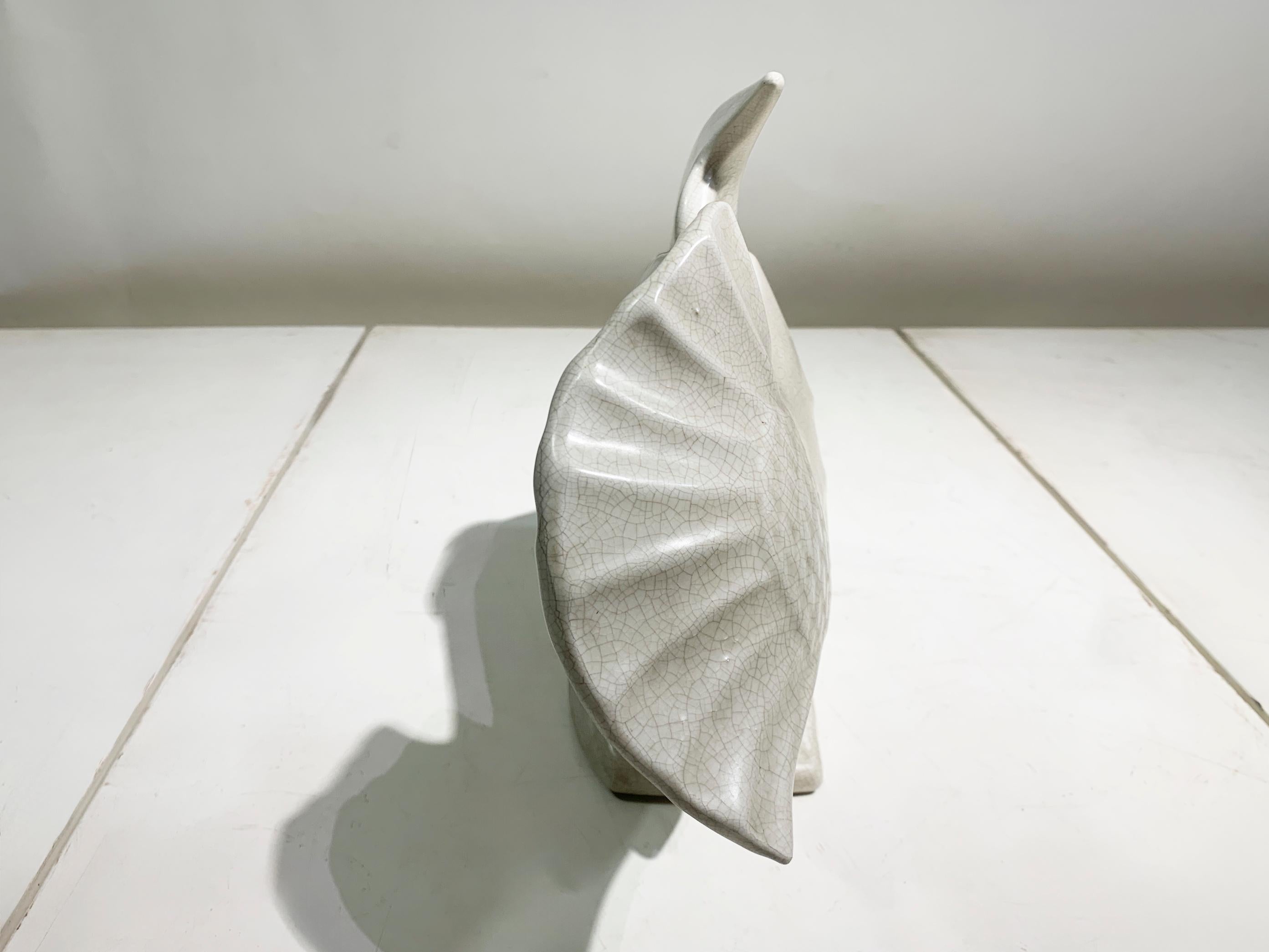 Sculpture de poisson en céramique Art déco, française, 1930, attribuée à LEJAN en vente 2