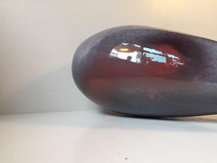 Art Deco Ceramic Floor Vase with Sang De Boeuf by Øbo, Denmark, 1930s