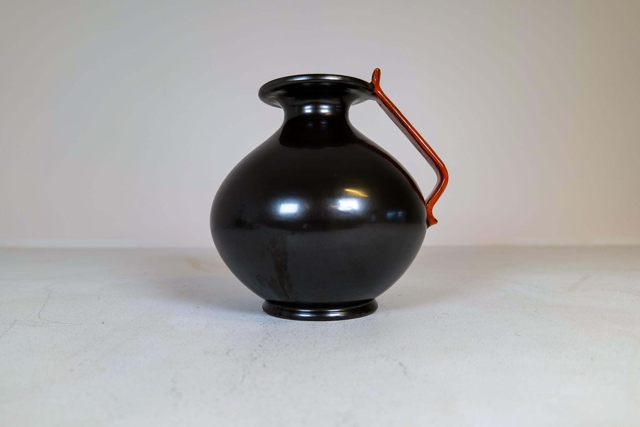 Swedish Art Deco Ceramic Globe Vase Ekeby, Sweden, 1930s For Sale