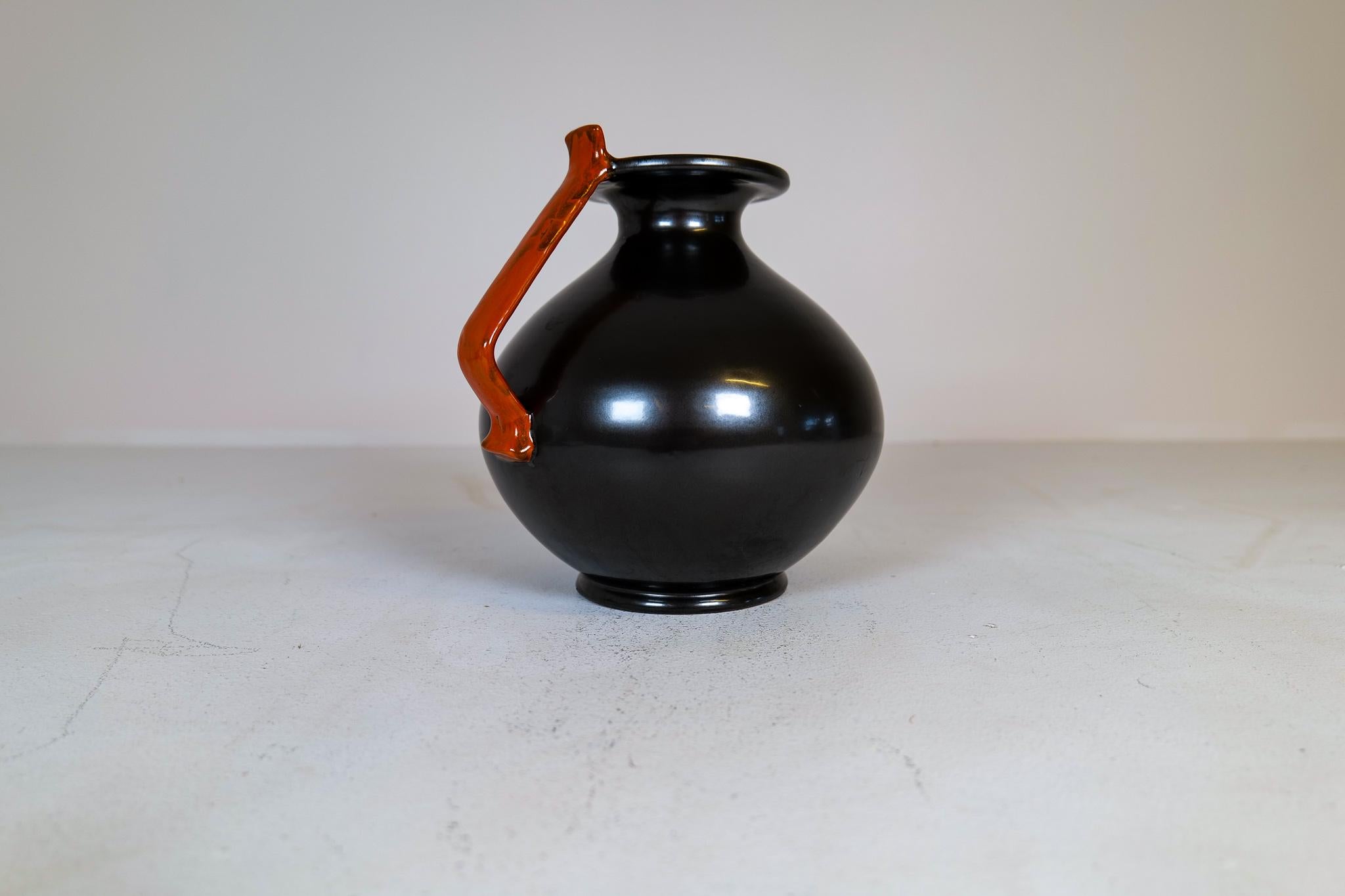 Art Deco Ceramic Globe Vase Ekeby, Sweden, 1930s For Sale 3