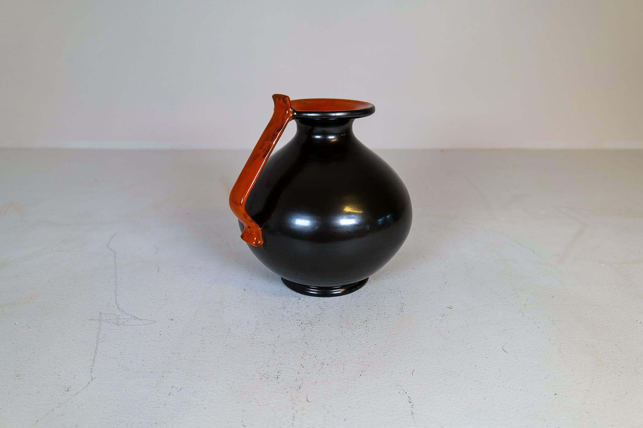 Art Deco Ceramic Globe Vase Ekeby, Sweden, 1930s For Sale 4