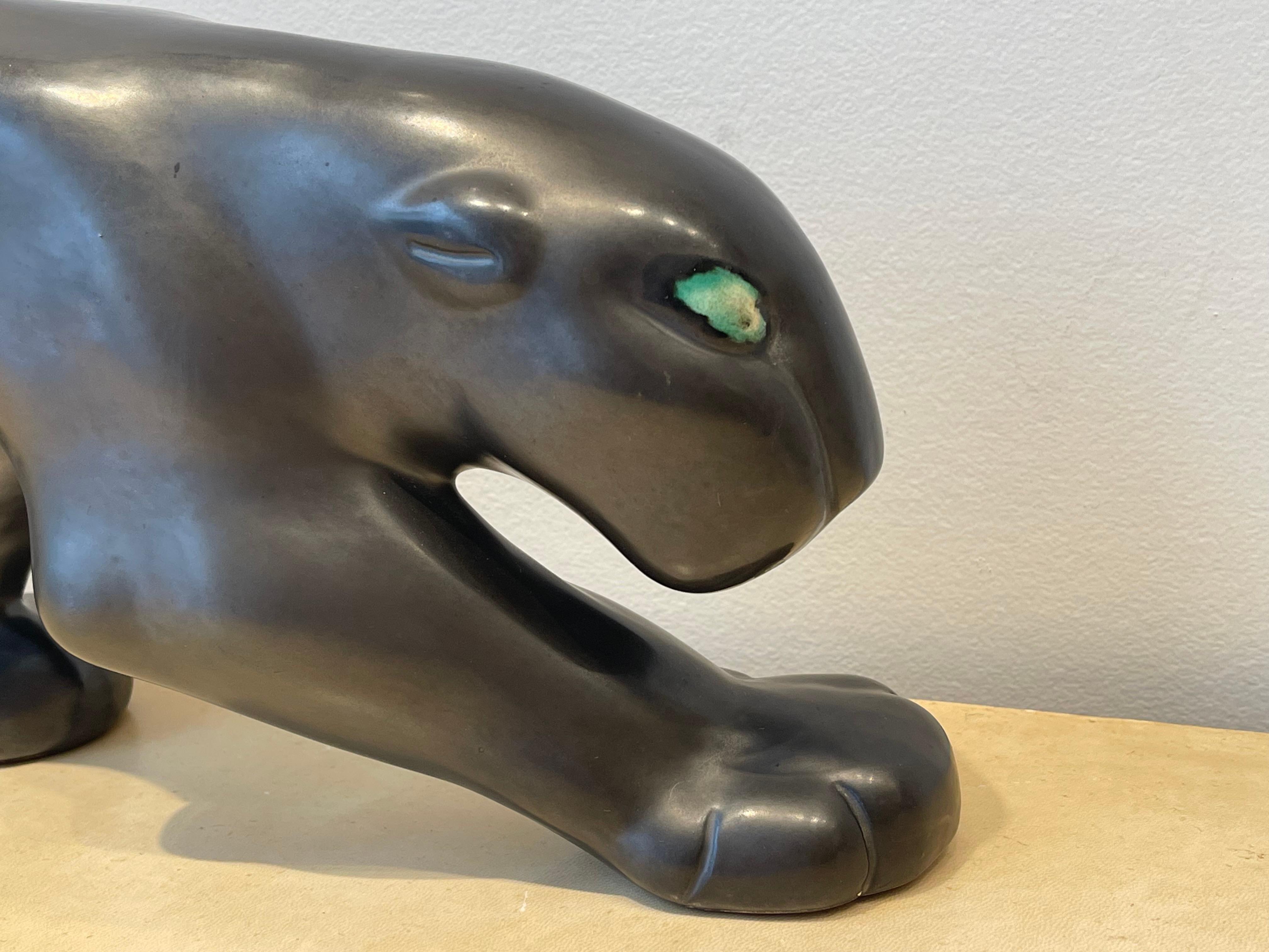 Panther aus Keramik im Art déco-Stil, Primavera (Französisch) im Angebot