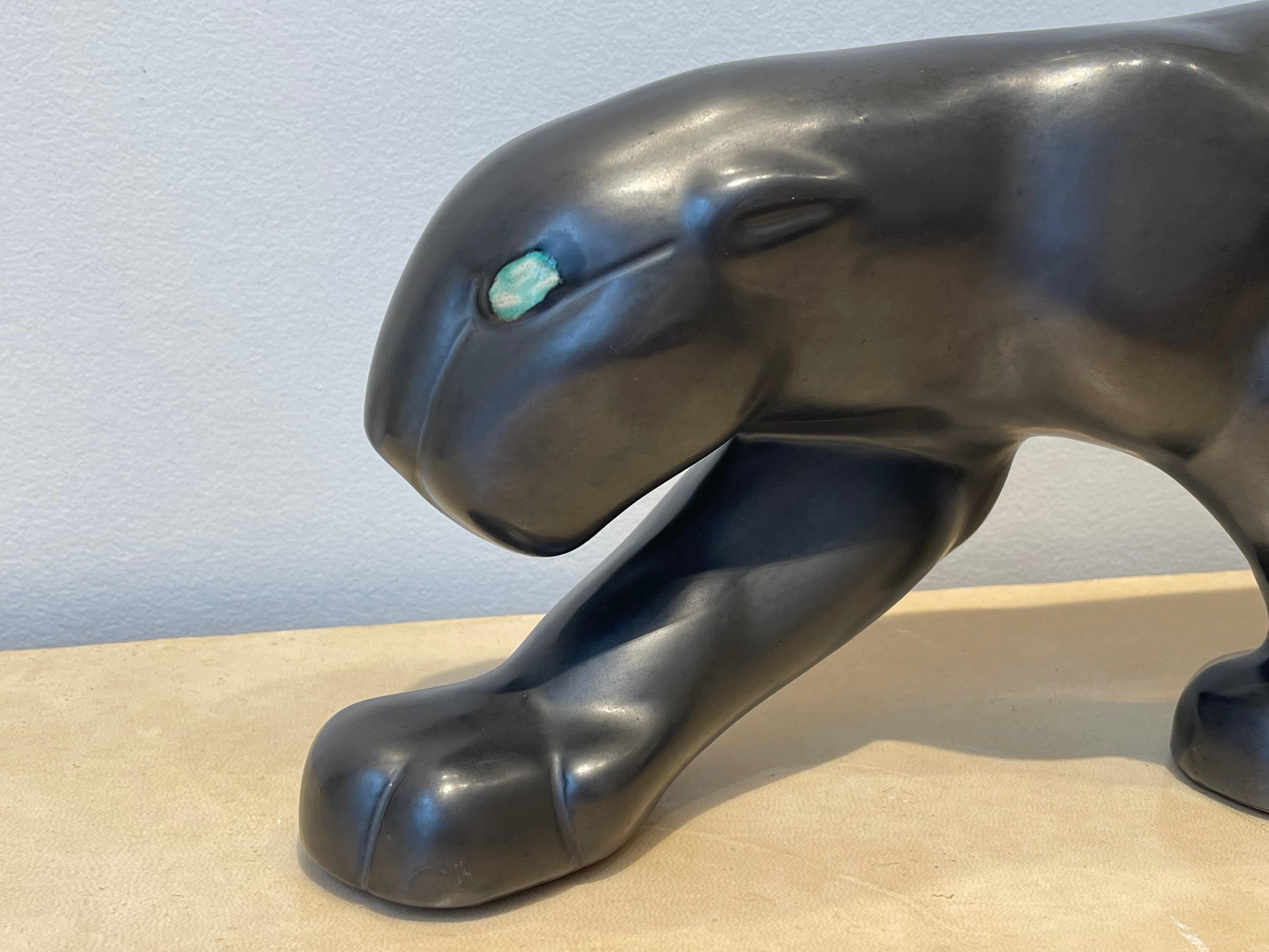 Panther aus Keramik im Art déco-Stil, Primavera im Zustand „Gut“ im Angebot in Paris, FR