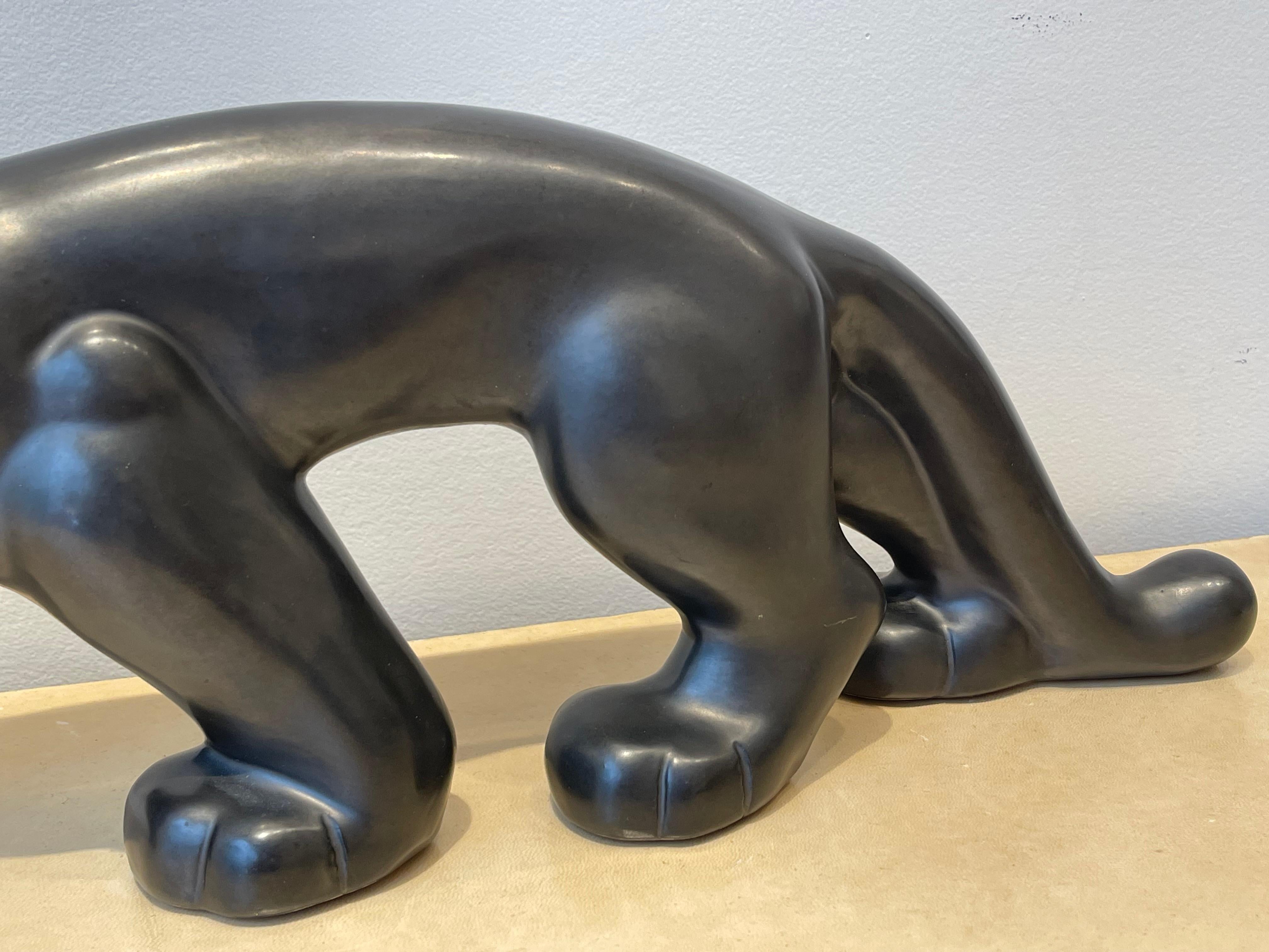 Panther aus Keramik im Art déco-Stil, Primavera (Mitte des 20. Jahrhunderts) im Angebot