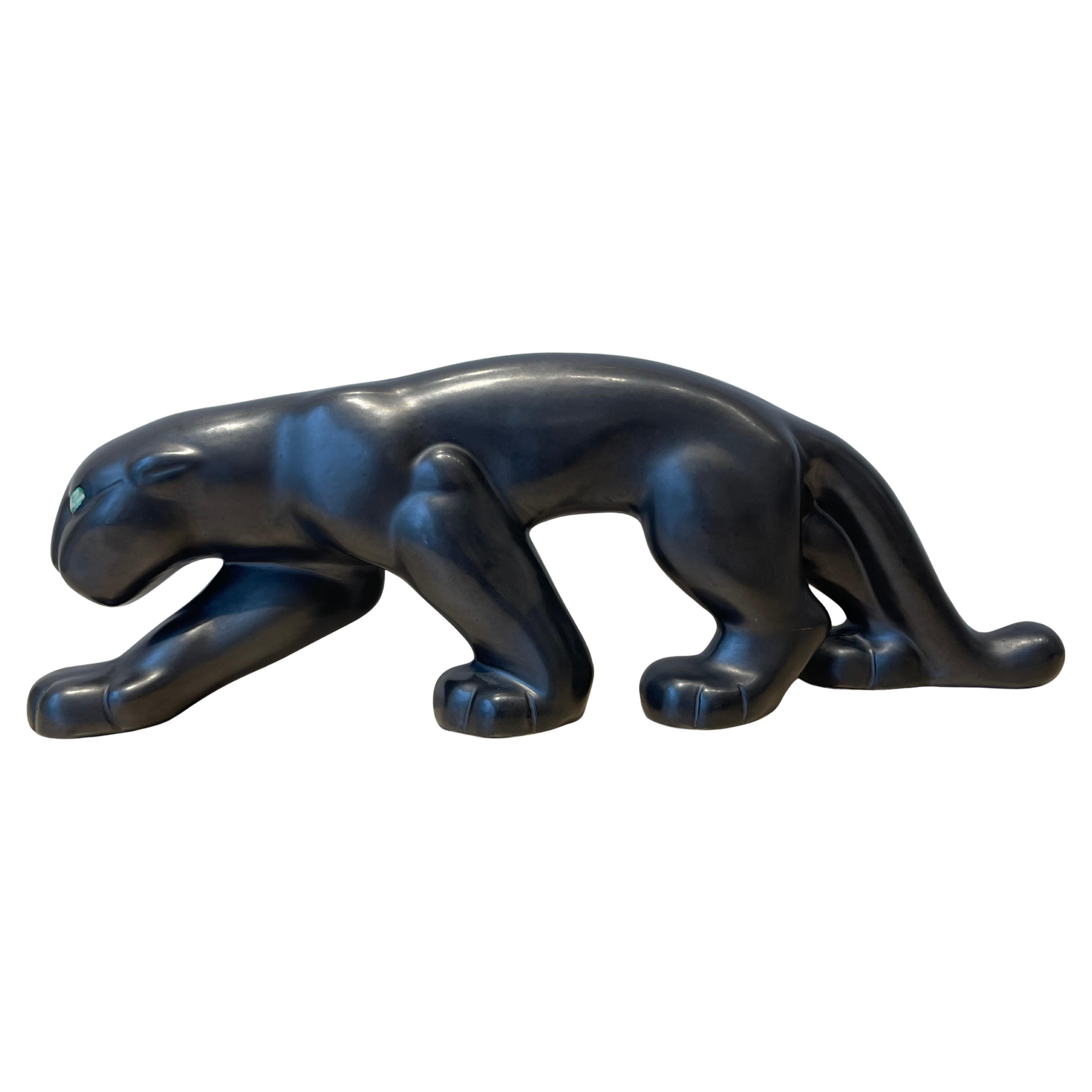Panther aus Keramik im Art déco-Stil, Primavera im Angebot