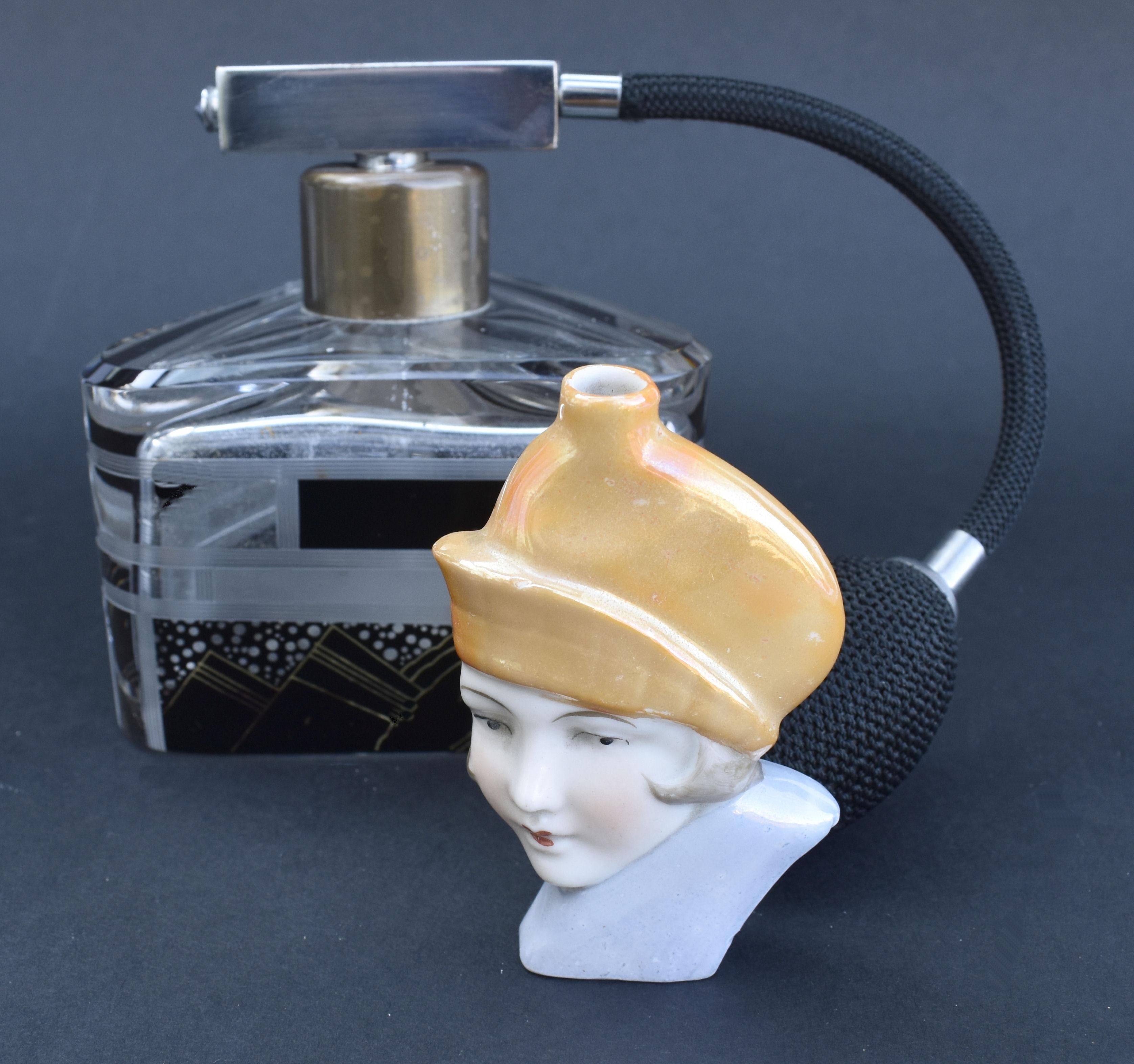 Parfümflasche aus Keramik im Art déco-Stil, um 1930 im Angebot 5