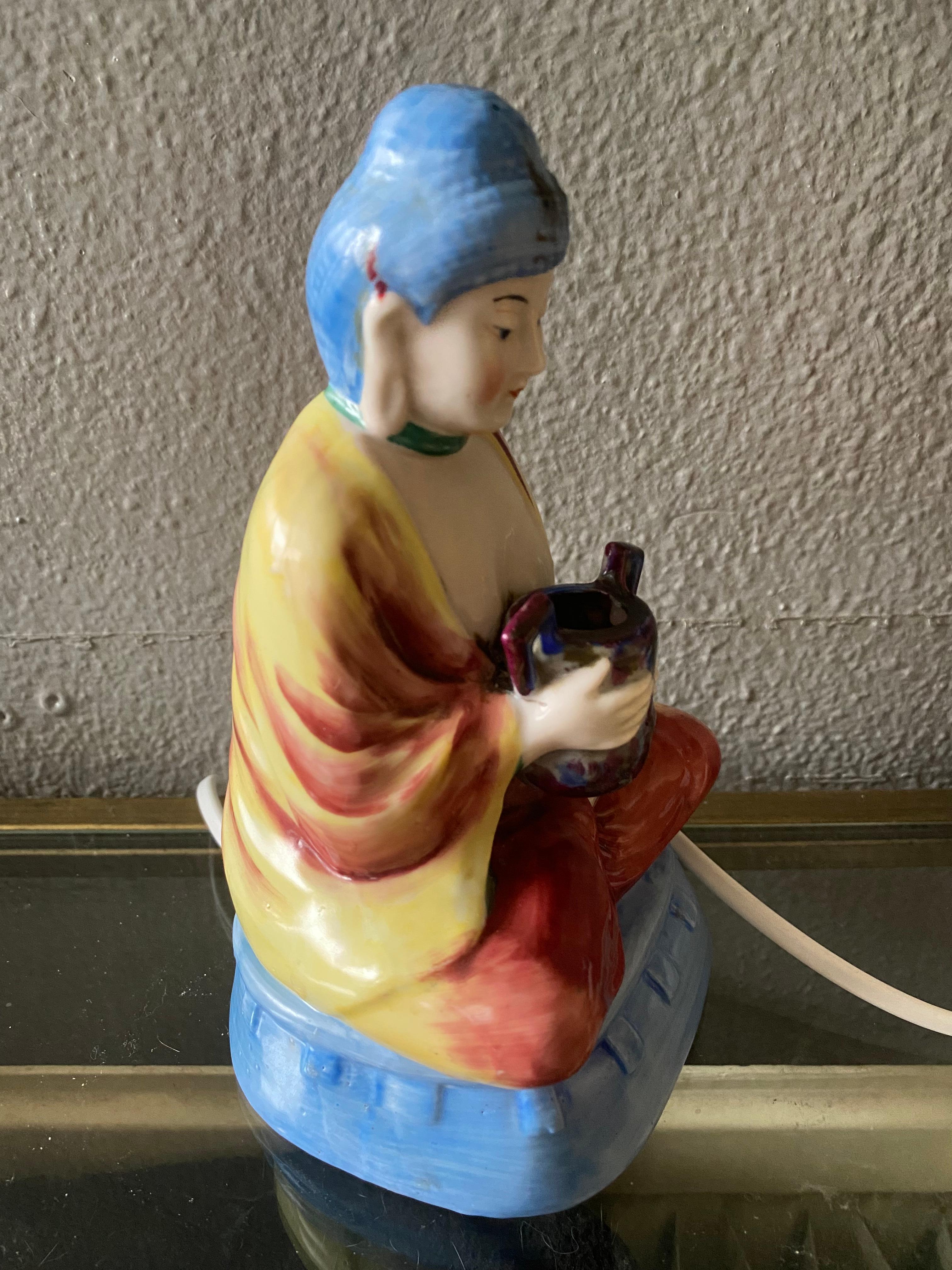 Art déco Table à parfum en céramique Art Déco Bouddha en vente