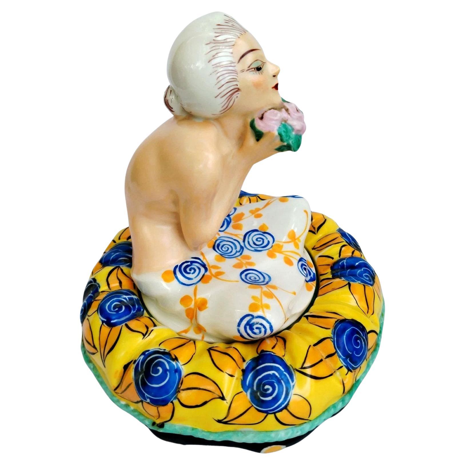 Bol à poudre en céramique Art Déco, français, c1930 en vente 1