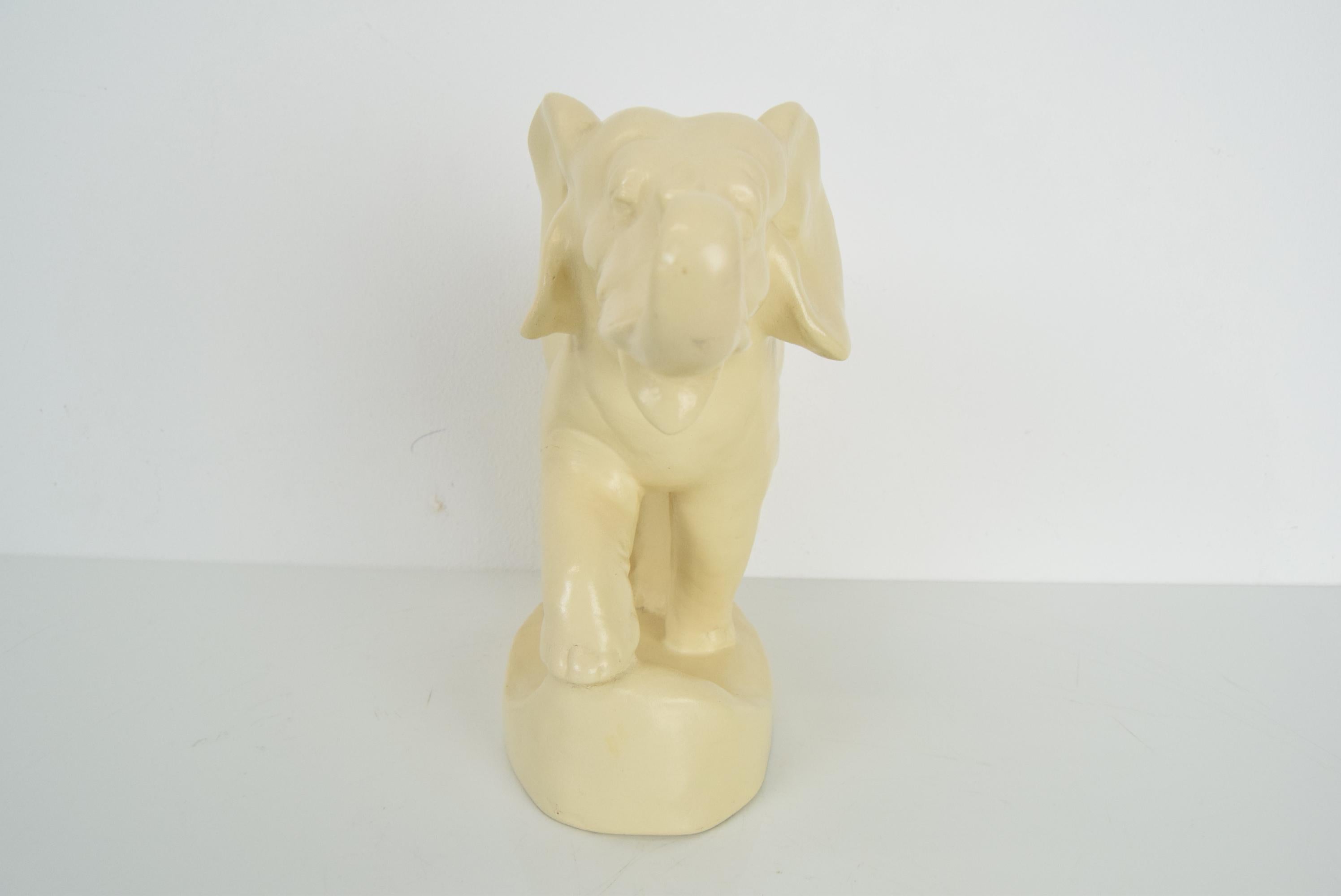 Art Deco Ceramic Sculpture Elephant, Czechoslovakia, 1930s For Sale 2