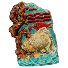 Art Deco Ceramic Sculpture with Fishes