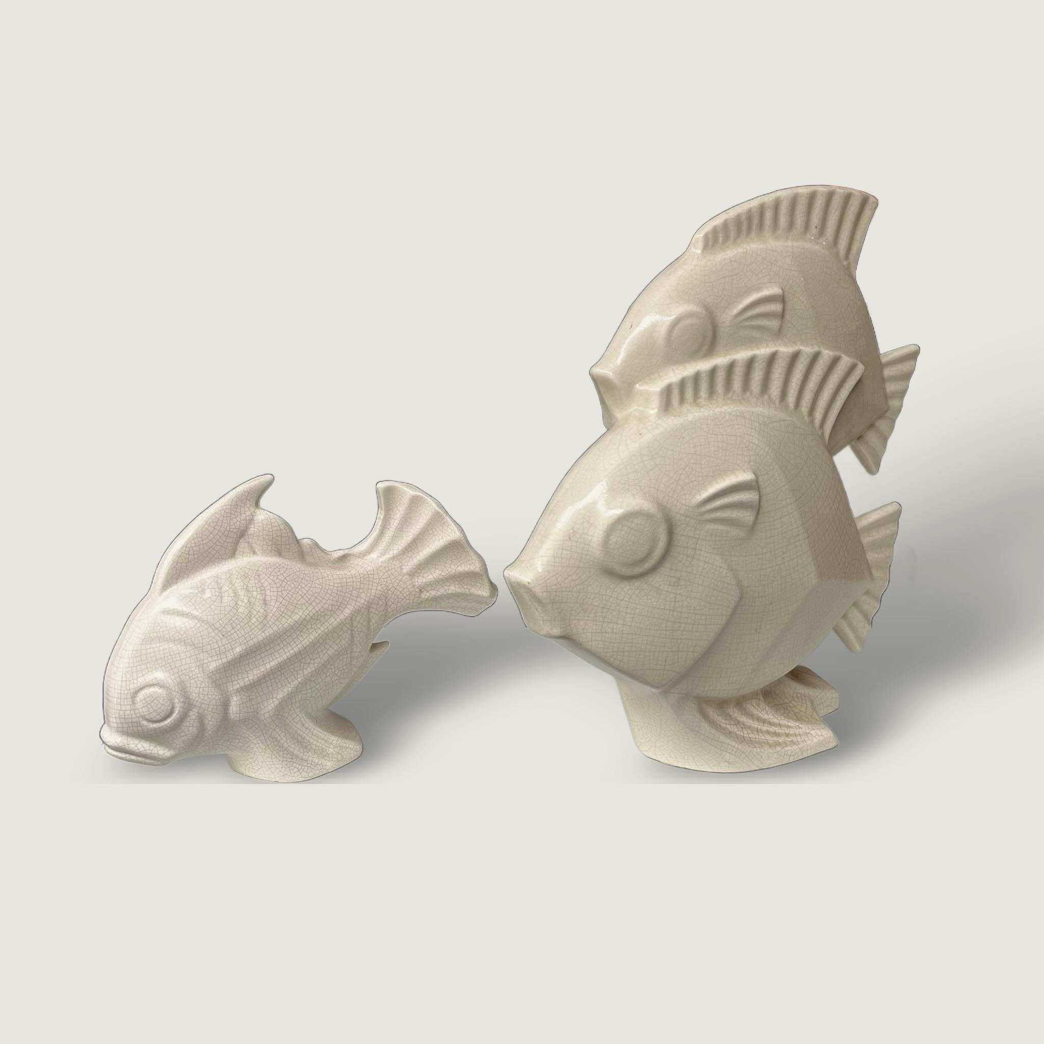 Art déco Poisson nageur en céramique Art Déco Lejan en vente