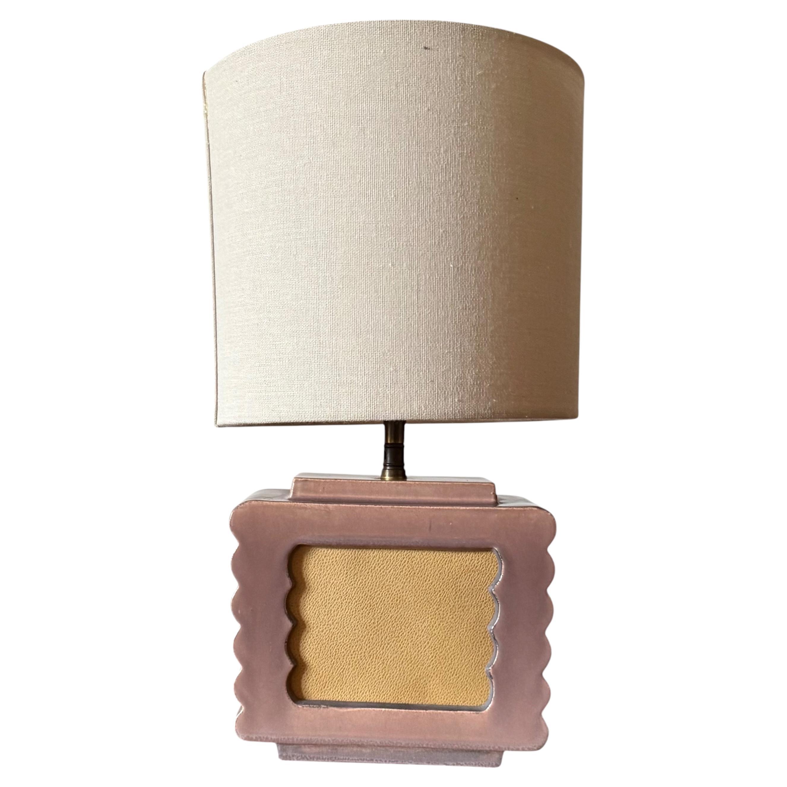 Art deco ceramic table lamp, Andre Fau Boulogne France circa 1940s en venta