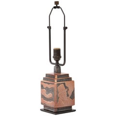 Art Deco Ceramic Table Lamp by L. Rossat for Marcel Guillard, France, c. 1930s