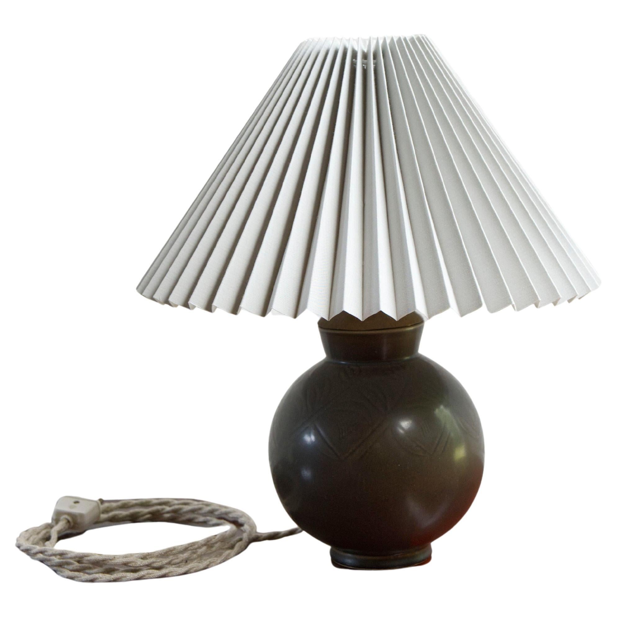 Art Deco Ceramic table lamp by Nils Thorsson for Aluminia Royal Copenhagen, 1950