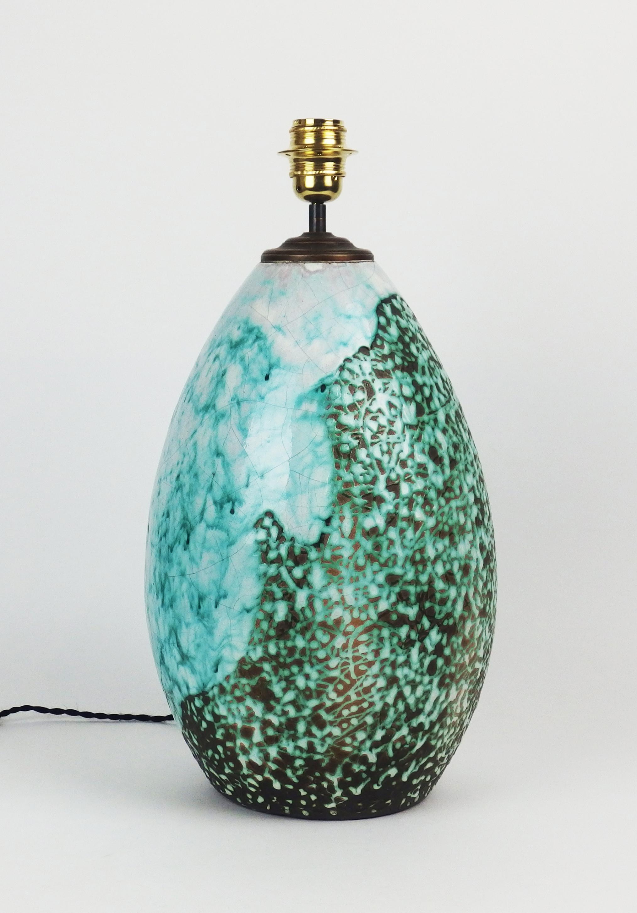 Art Deco Ceramic Table Lamp by Primavera For Sale 3