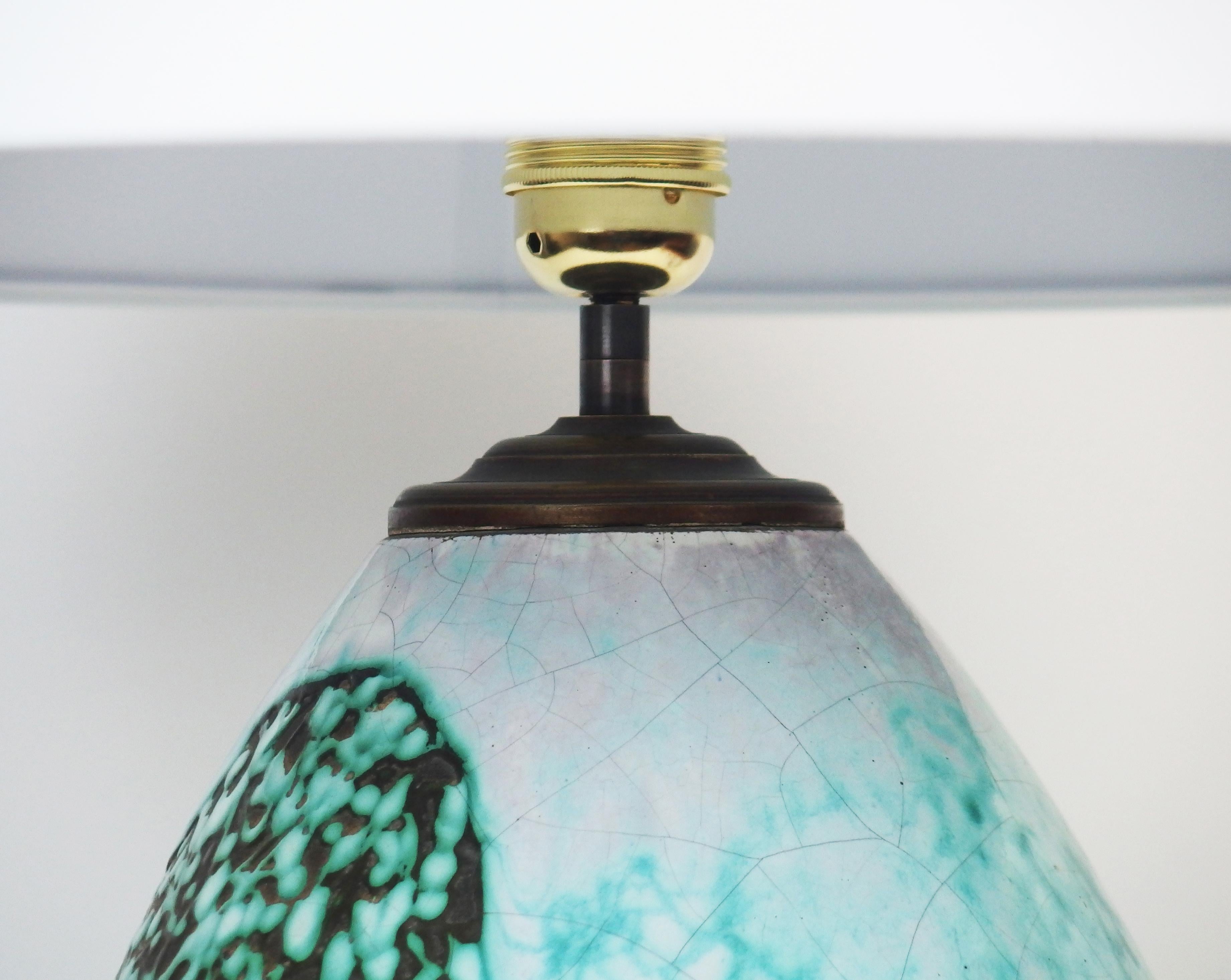 Art Deco Ceramic Table Lamp by Primavera In Good Condition For Sale In Janvry, Essonne