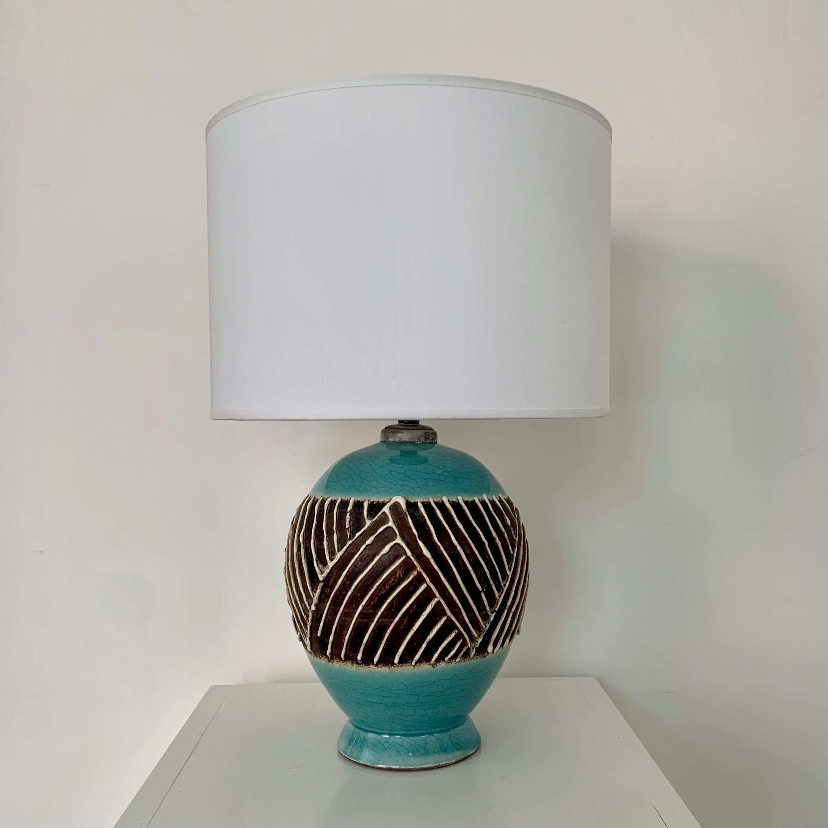 Lampe de table Art déco en céramique, vers 1930, France. en vente 7