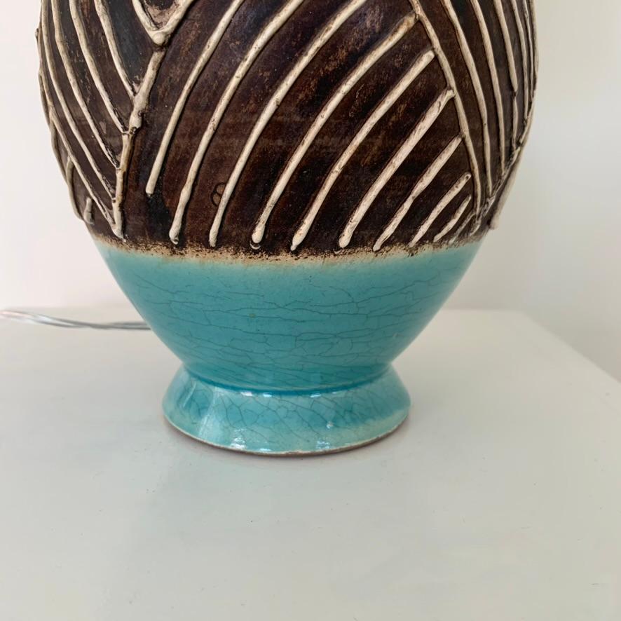 Lampe de table Art déco en céramique, vers 1930, France. en vente 2