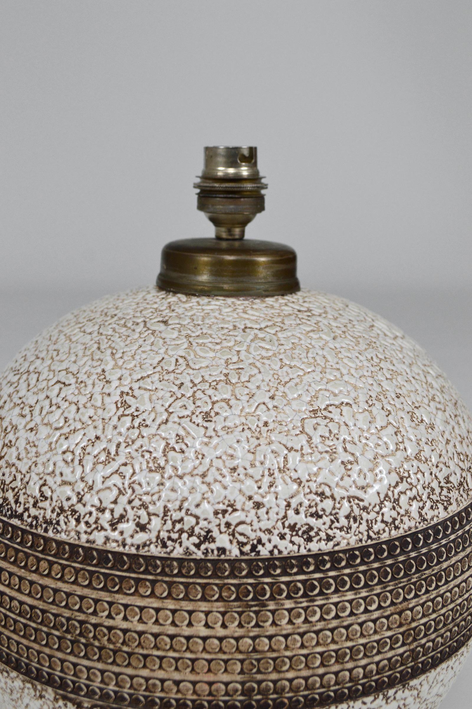 Art Deco Ceramic Table Lamp in the Style of Jean Besnard, France, circa 1930 For Sale 3