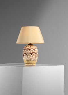 Art déco ceramic table lamp jean besnard style 40's