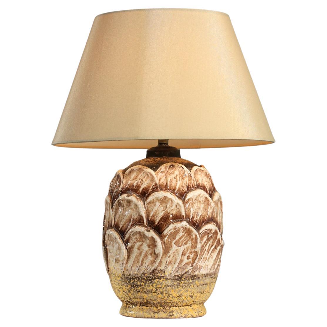Art déco ceramic table lamp jean besnard style 40's
