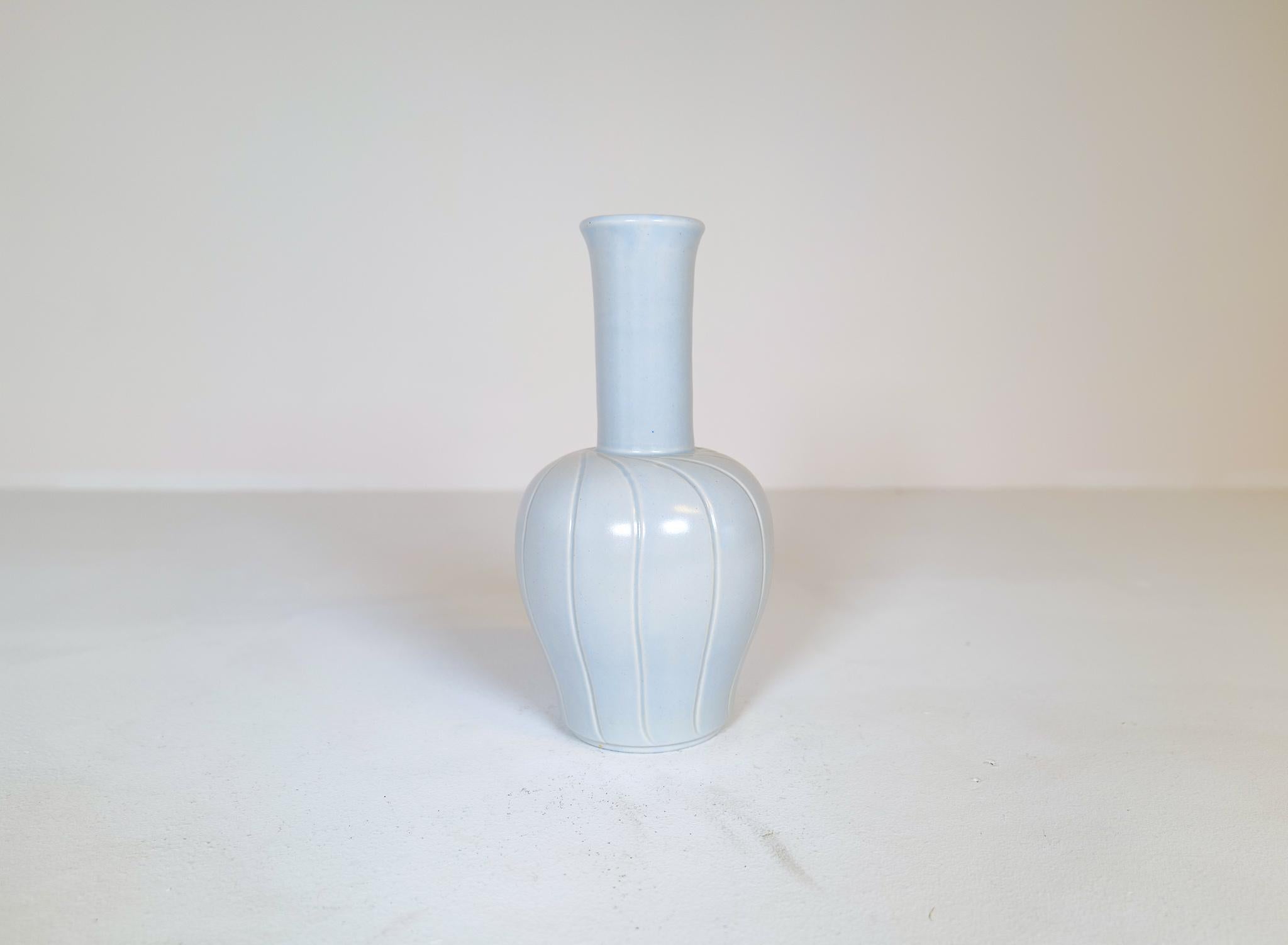 Art déco Vase en céramique Art Déco Bo Fajans Ewald Dahlskog, Suède, 1937 en vente