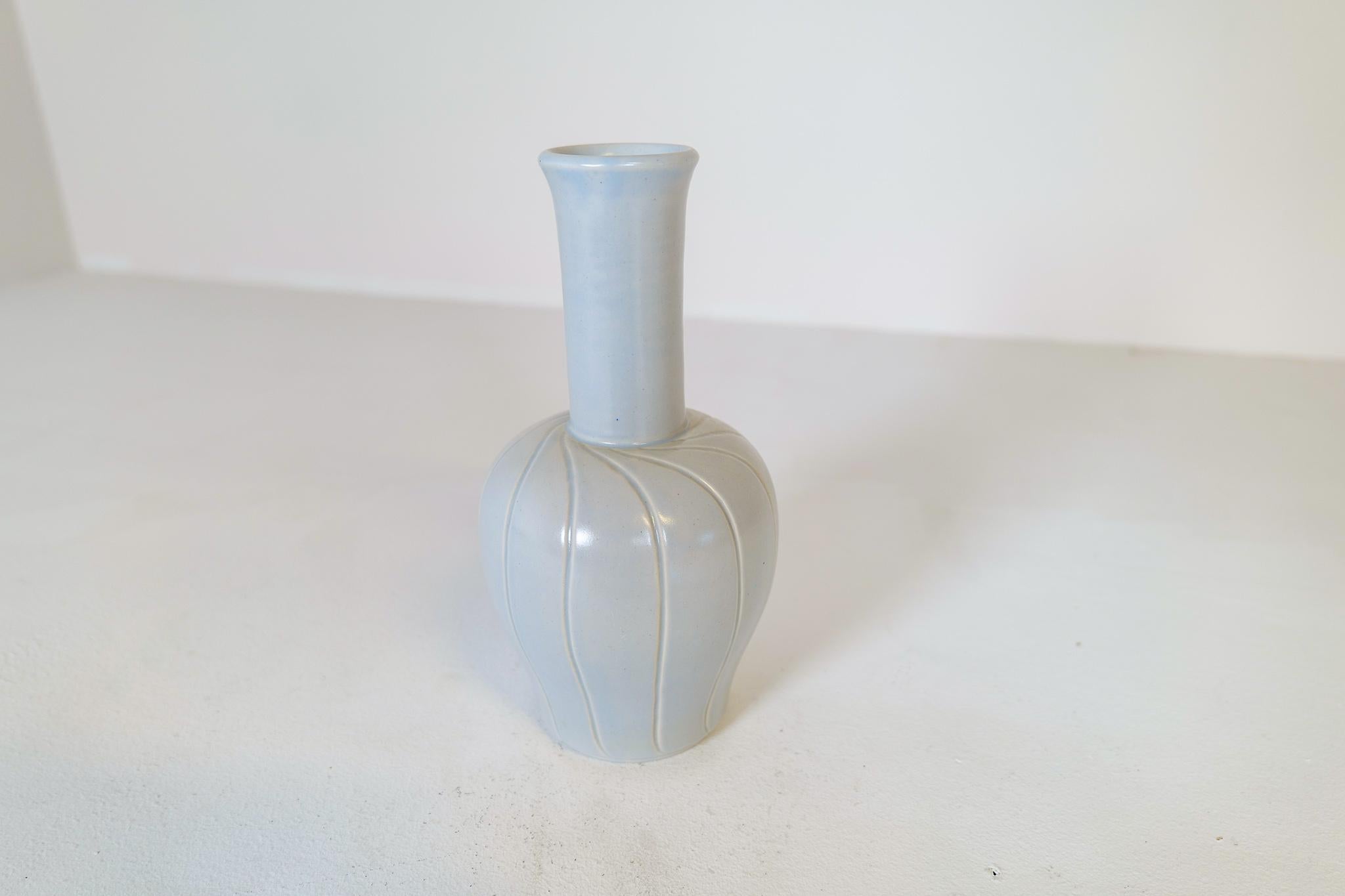 Swedish Art Deco Ceramic Vase Bo Fajans Ewald Dahlskog, Sweden, 1937 For Sale