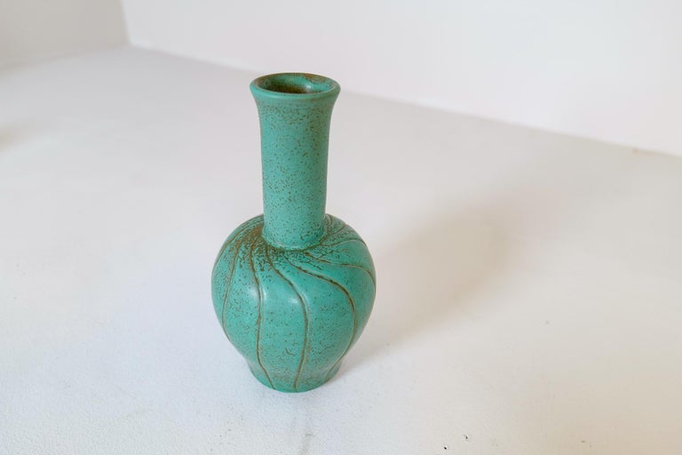 Mid-20th Century Art Deco Ceramic Vase Bo Fajans Ewald Dahlskog, Sweden, 1937 For Sale