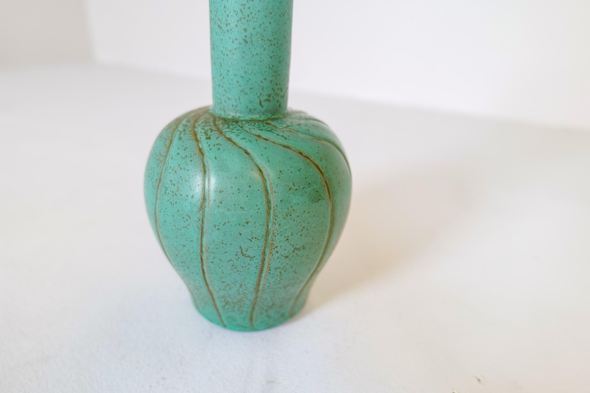 Milieu du XXe siècle Vase en céramique Art Déco Bo Fajans Ewald Dahlskog, Suède, 1937 en vente