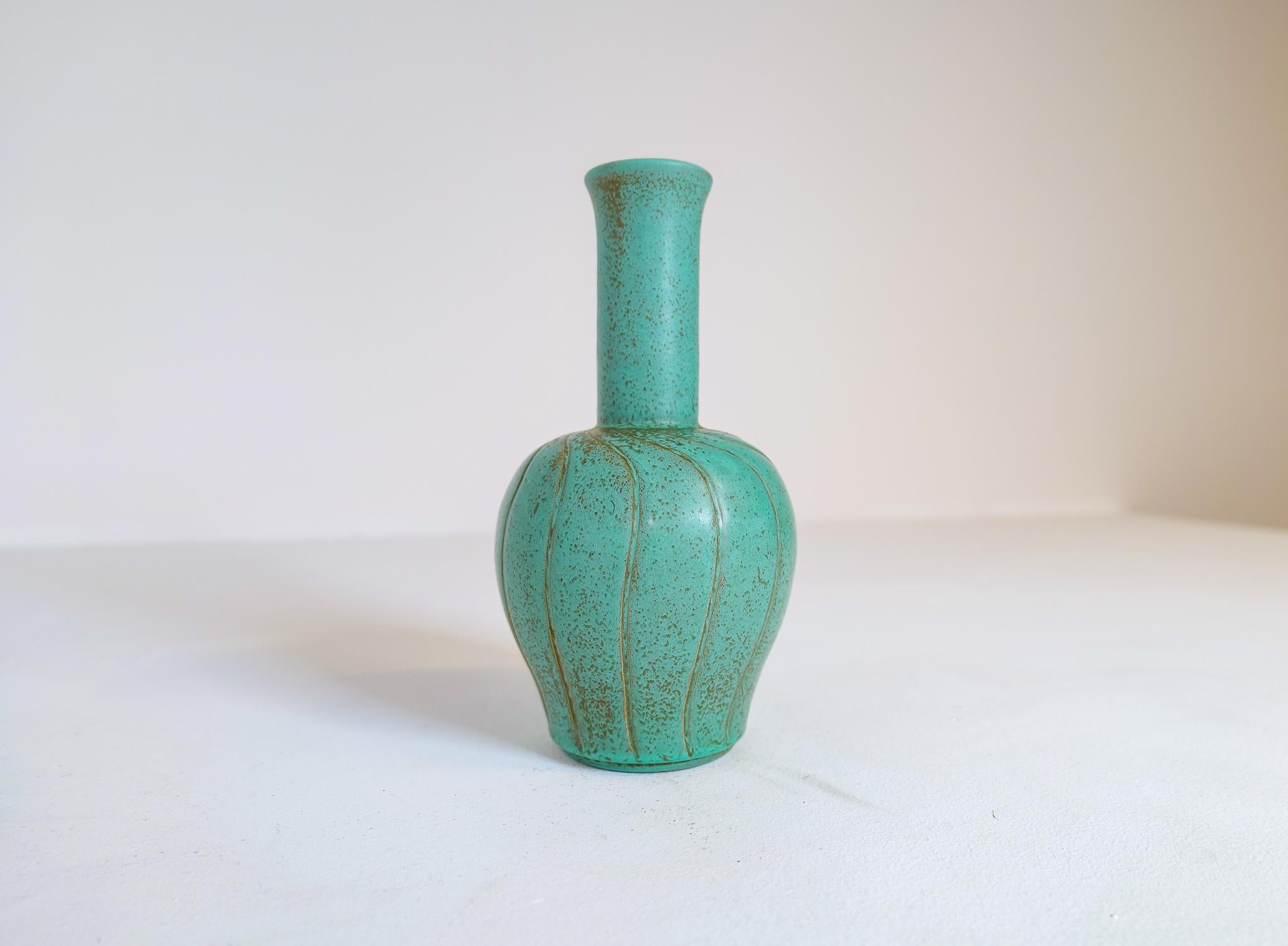 Céramique Vase en céramique Art Déco Bo Fajans Ewald Dahlskog, Suède, 1937 en vente