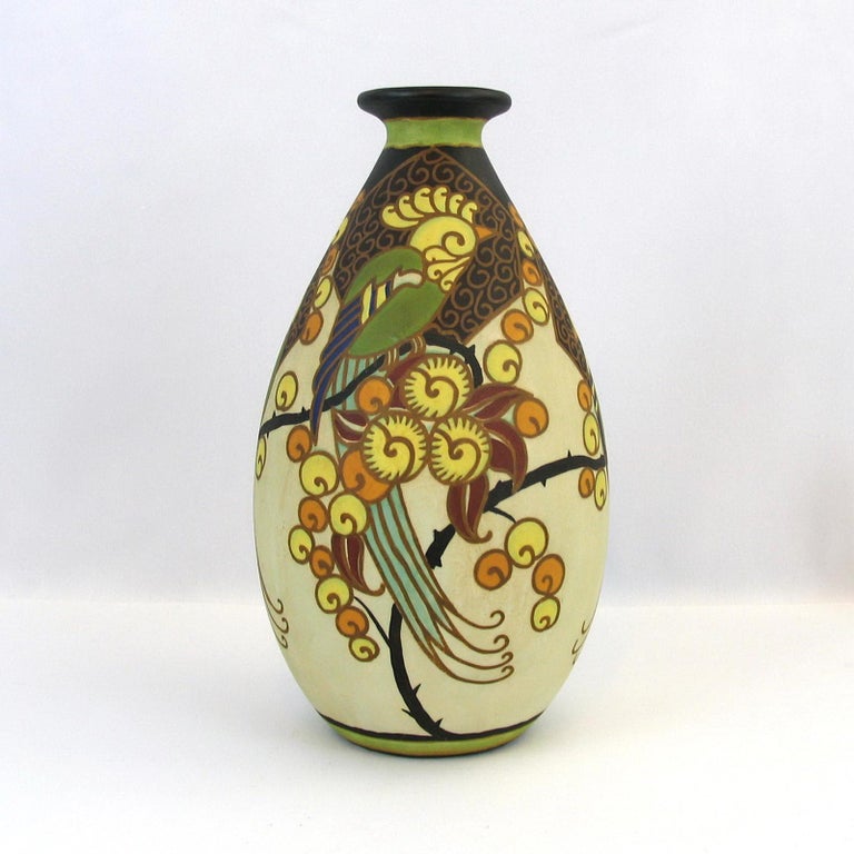 Art Deco Ceramic Vase, Boch Frères Keramis, Charles Catteau, Belgium, 1920s  For Sale at 1stDibs