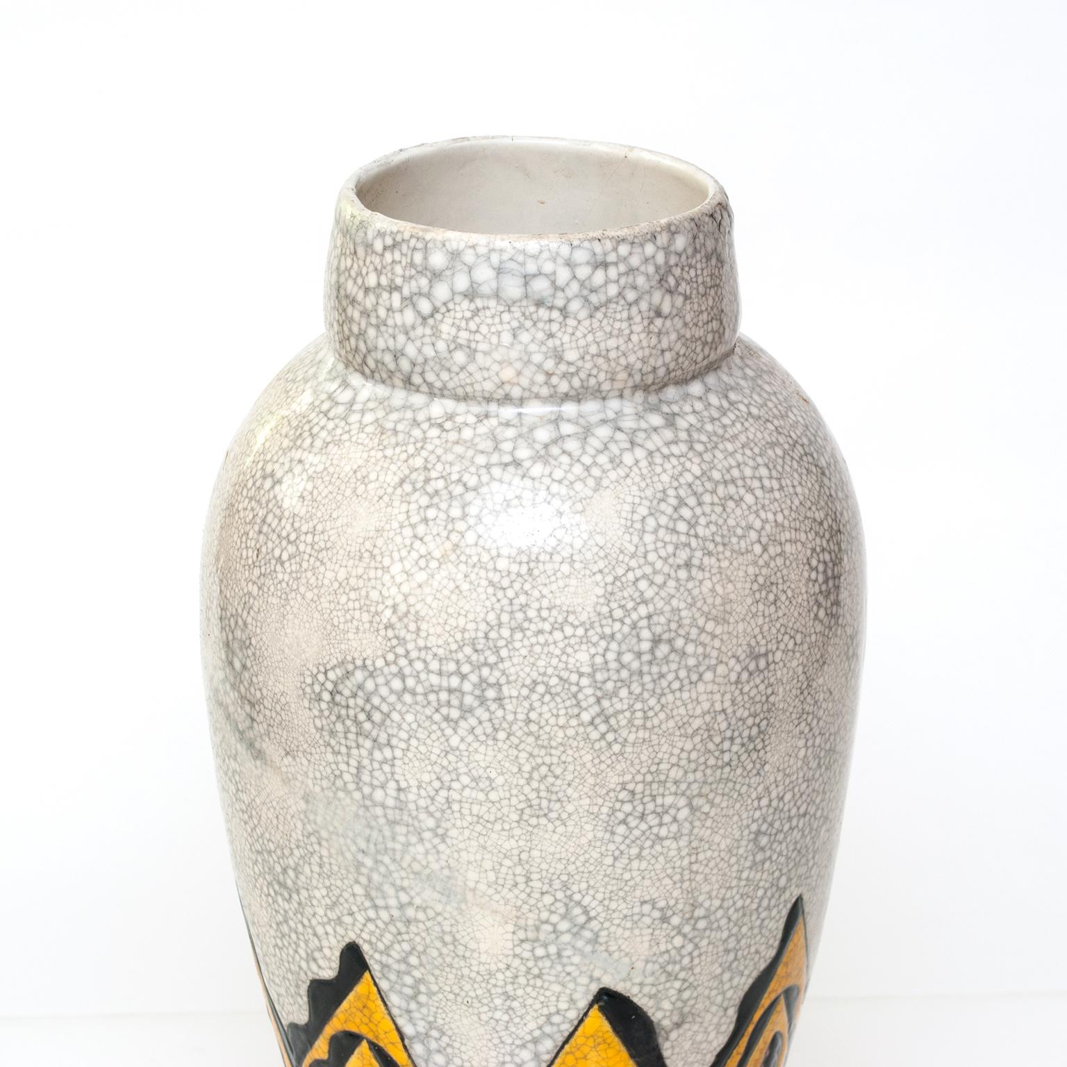 Keramikvase im Art déco-Stil von Charles Catteau für Boch Freres, Belgien (Belgisch)