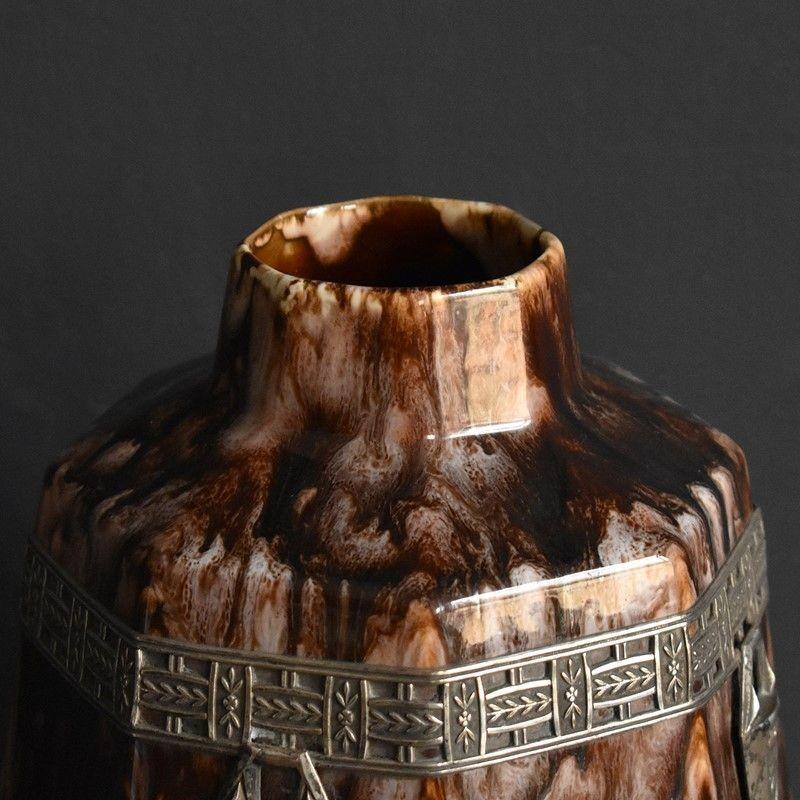 Mid-20th Century Art Deco Ceramic Vase by Charles Catteau for Keramis, 1930s