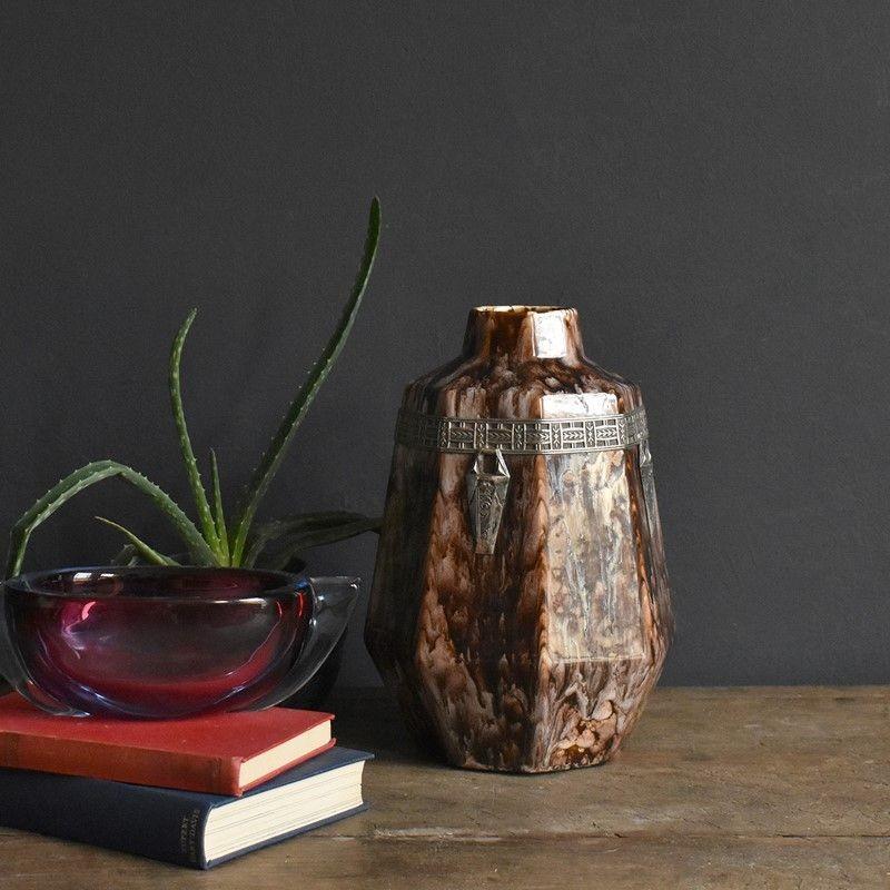 Art Deco Ceramic Vase by Charles Catteau for Keramis, 1930s 1