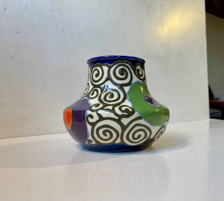 Czech Art Deco Ceramic Vase by Ditmar Urbach, 1930s For Sale
