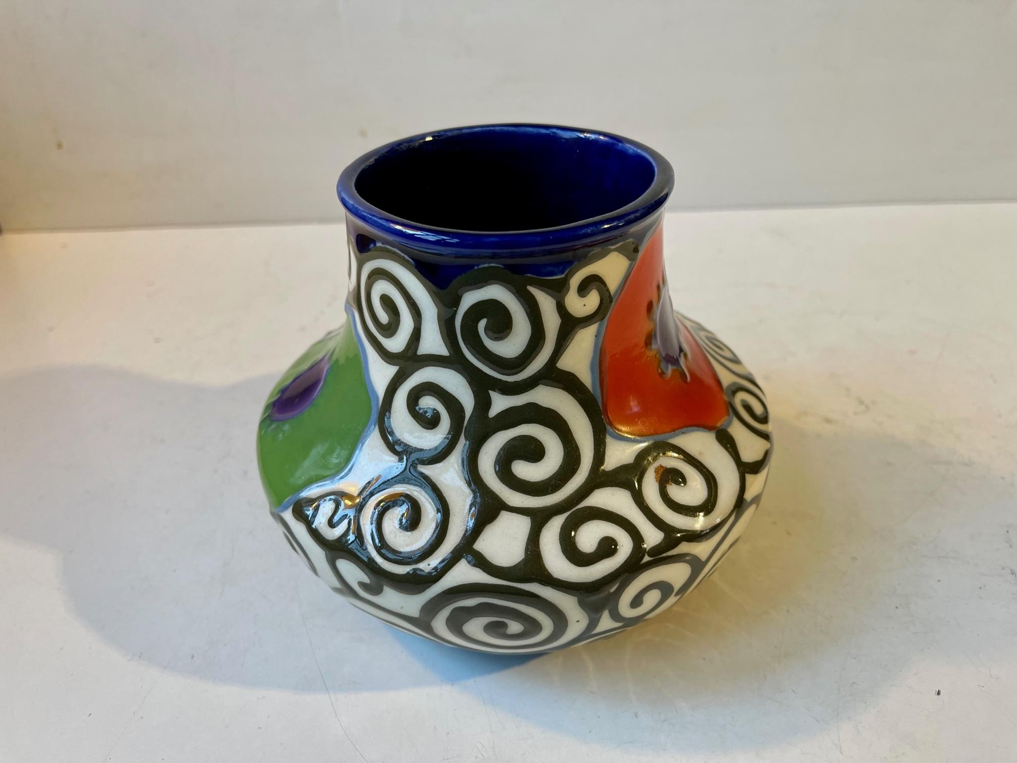 Art Deco Ceramic Vase by Ditmar Urbach, 1930s In Good Condition In Esbjerg, DK