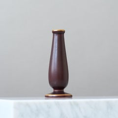 Art Deco Ceramic Vase by Gunnar Nylund. Rorstrand, Sweden, 1930s. Brown Gold.