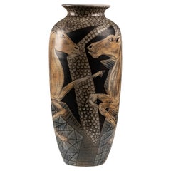 Vintage Art Deco Ceramic vase by Manuel Millet 1988