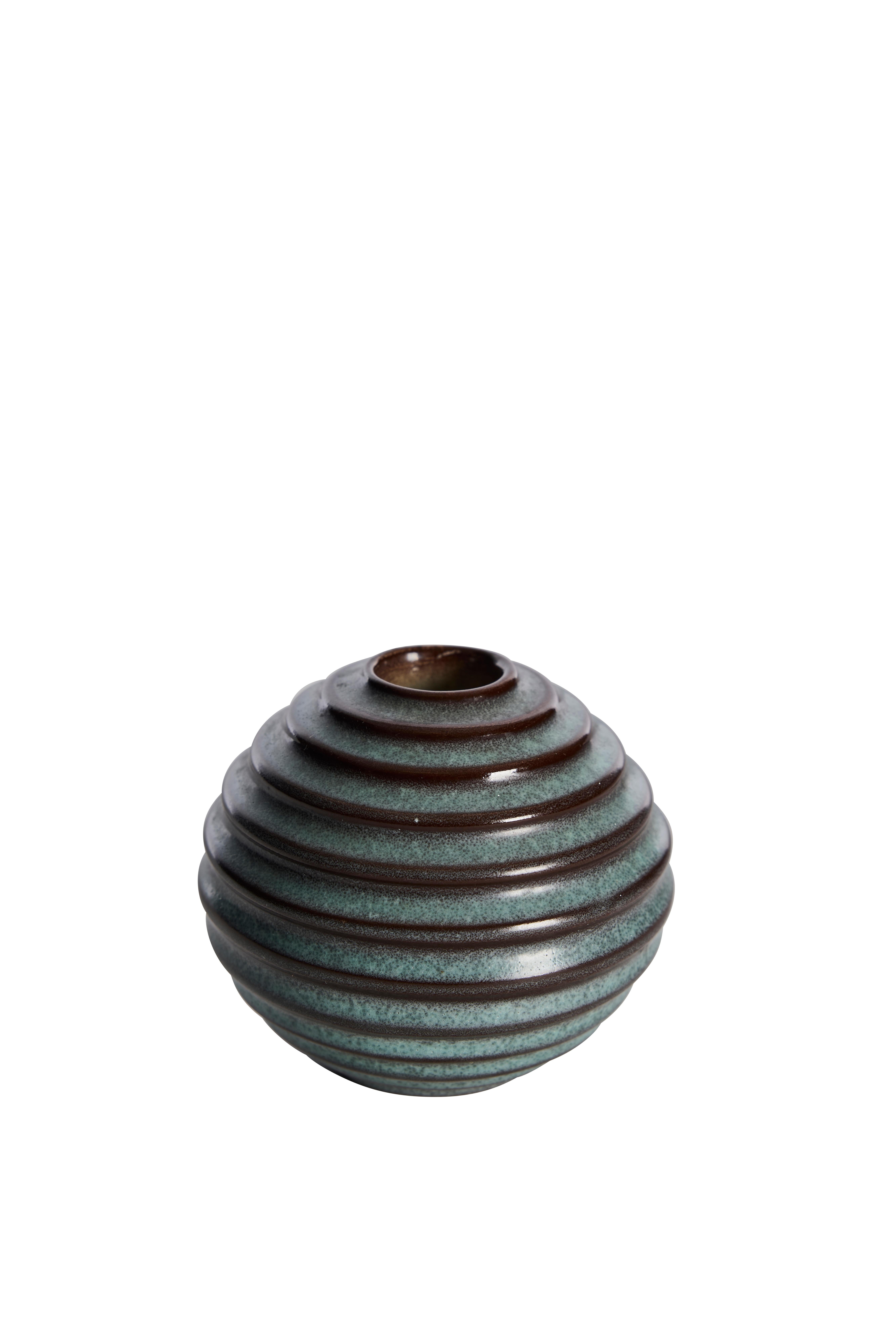 Suédois Vase en céramique Art Déco, Design/One par Ewald Dahlskog pour Bo Fajans, Suède, années 30 en vente