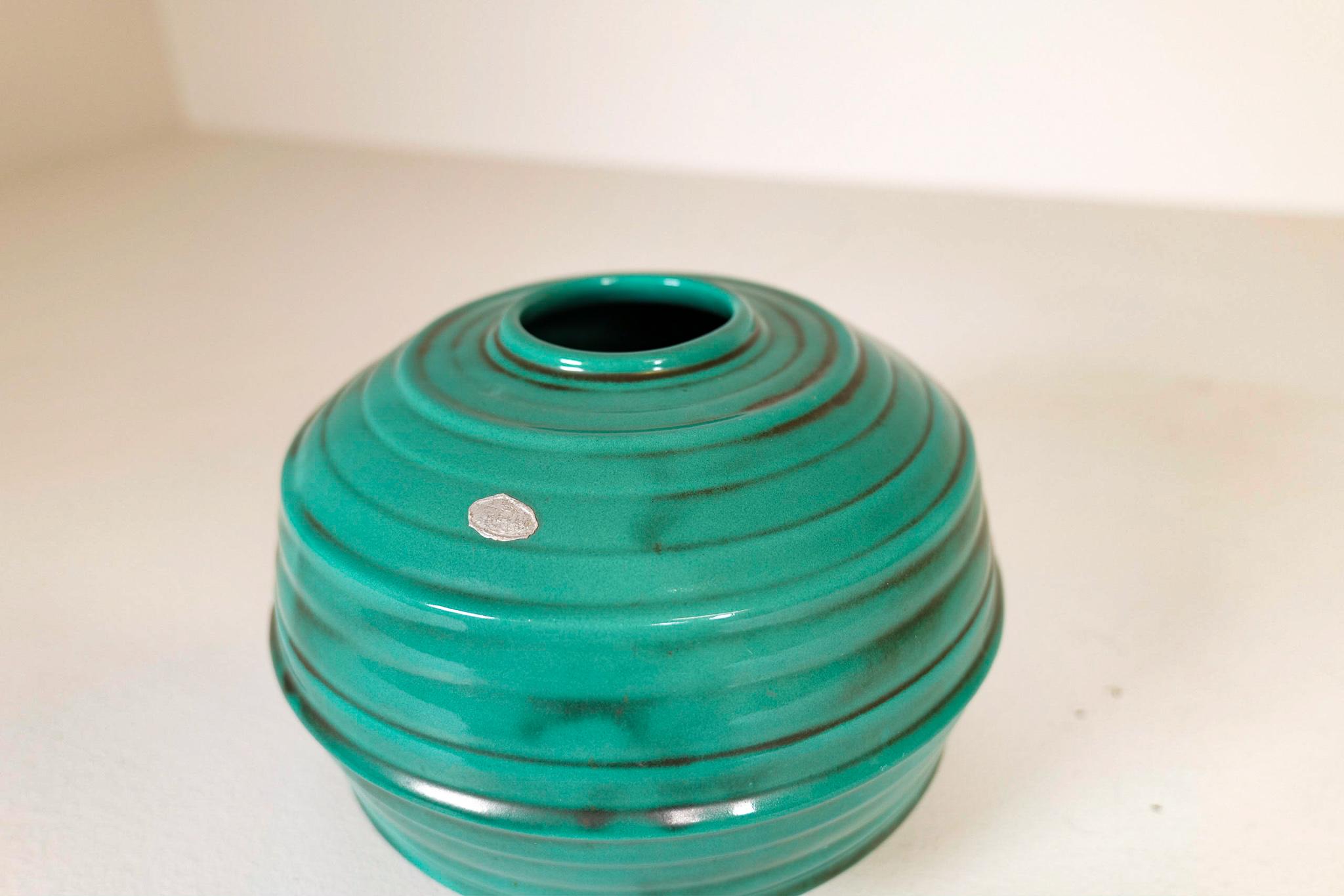 Art Deco Ceramic Vase Ekeby, Sweden, 1930s 1