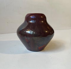 Art Deco Ceramic Vase in Copper Glaze by Soren Kongstrand, 1930s